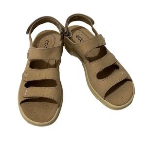 Ecco Light Leather/Suede Sandals, Size US 10/10.5 EUR 41, Tan Suede